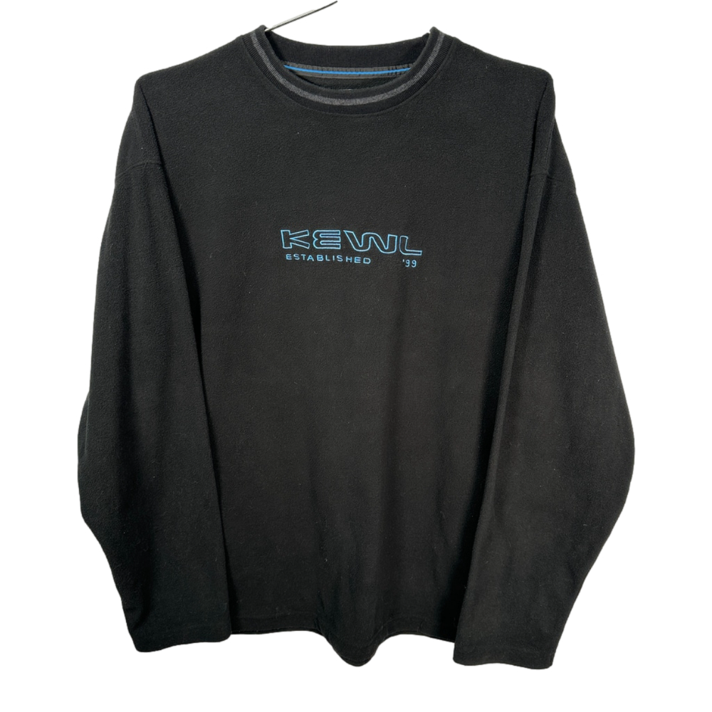 Vintage Y2K Black Fleece Kewl Crewneck‎ Sweater XL